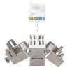 Sada 48 zásuvek 10 Gbit CAT6A pro ethernetové kabely RJ45, Kwmobile, stříbrná, kov, 45358.48