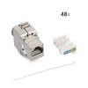 Sada 48 zásuvek 10 Gbit CAT6A pro ethernetové kabely RJ45, Kwmobile, stříbrná, kov, 45358.48