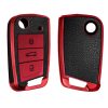 Krytka na klíče od auta pro VW / Škoda / Seat - 3 tlačítka, kwmobile, silikonová, červená / černá, 54022.03