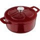 Navaris nepřilnavý litinový hrnec pro varné desky/trouby – 24 cm – 3,5 l – tmavě červený, 48777.01.20