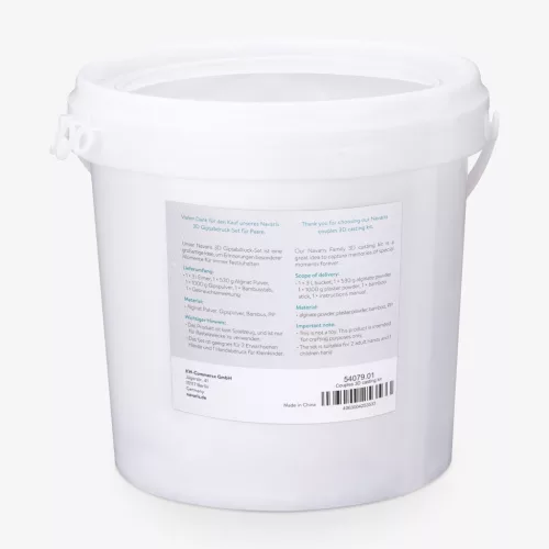 Set turnare 3D maini cuplu Navaris, alginat 530 g + ipsos 1000 g, galeata inclusa, alb, alginat/gips