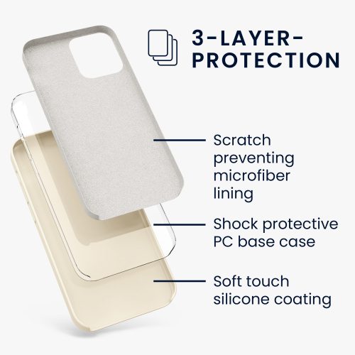 Pouzdro pro Apple iPhone 12 Pro Max, silikonové, béžové, 52644.204