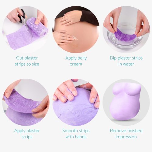 Set 10 bandaje ghips Navaris, 10 cm x 118 inch, timp de inmuiere 3-5 secunde, violet, mov, gips