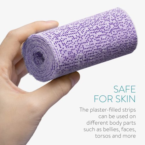 Set 10 bandaje ghips Navaris, 10 cm x 118 inch, timp de inmuiere 3-5 secunde, violet, mov, gips