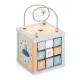 Cub activitati 5 in 1 Navaris din lemn, labirint + sortator + abac, 38x20x20 cm, multicolor, lemn
