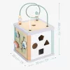 Cub activitati 5 in 1 Navaris din lemn, labirint + sortator + abac, 38x20x20 cm, multicolor, lemn