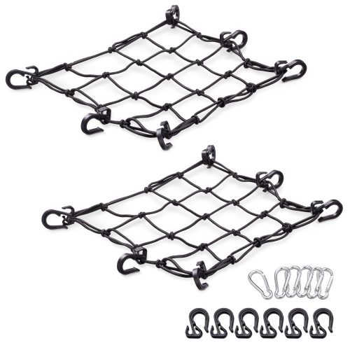 Sada 2 nákladních sítí pro motocykly Navaris, 40 x 40 cm, Háčky, Karabina, 54307.01