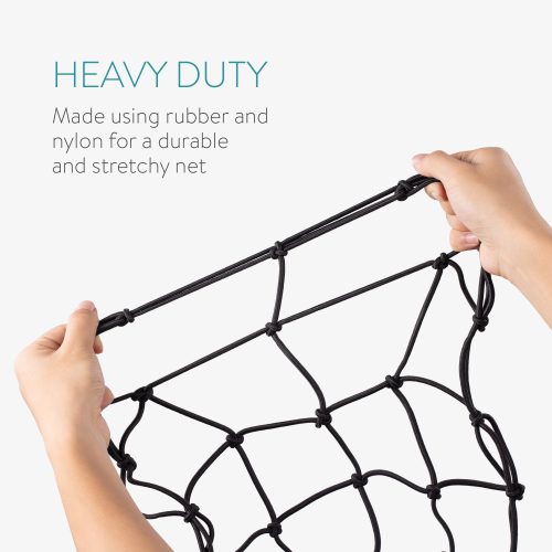 Sada 2 nákladních sítí pro motocykly Navaris, 40 x 40 cm, Háčky, Karabina, 54307.01