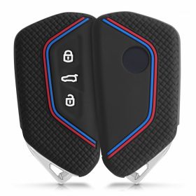   Pouzdro na klíče od auta pro VW / Škoda / Seat - 3 tlačítka, kwmobile, silikonové, černé, 54313.01