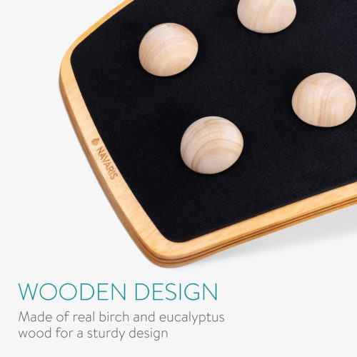 Placa stretching spate Navaris, 150 kg, 45x26 cm, 6 noduri, maro, lemn