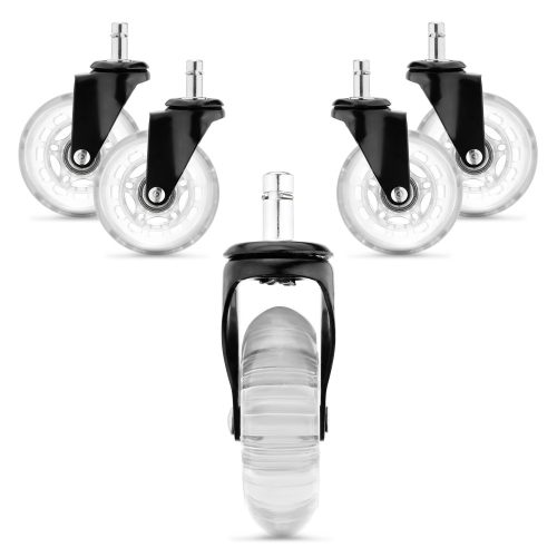 Sada 5 koleček pro tyč kancelářské židle 10 mm, Kwmobile, Transparent, Polyuretan, 53129.02