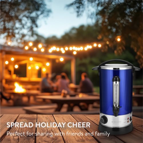 Fierbator vin fiert si apa calda Navaris, 10 L, 1650 W, serviciu bauturi, albastru, metal