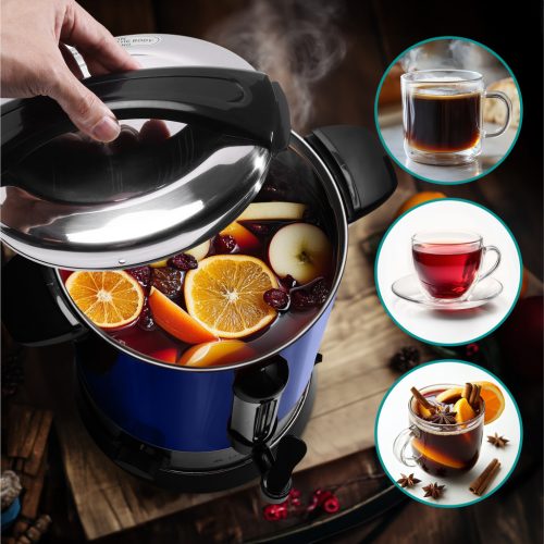 Fierbator vin fiert si apa calda Navaris, 10 L, 1650 W, serviciu bauturi, albastru, metal