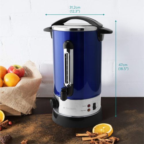 Fierbator vin fiert si apa calda Navaris, 10 L, 1650 W, serviciu bauturi, albastru, metal