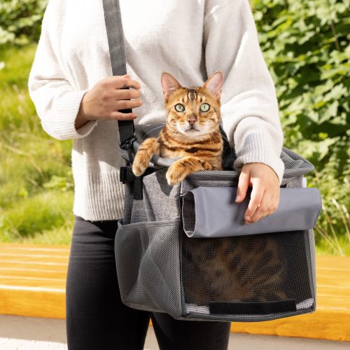 Batoh Navaris Pet Carrier na kolo, Polyester, šedý, 54595.22