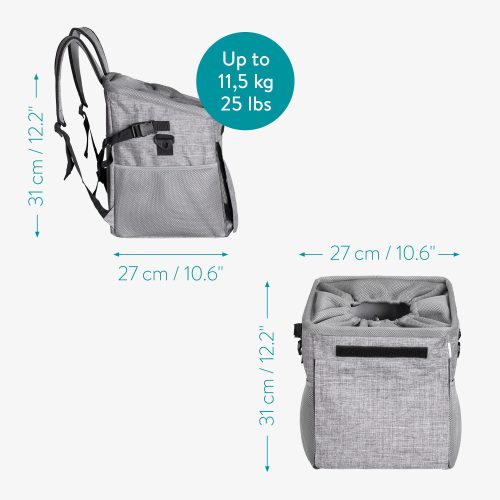 Batoh Navaris Pet Carrier na kolo, Polyester, šedý, 54595.22