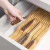 Suport tacamuri Navaris din bambus, 40x15x5 cm, pentru 13 cutite, 54667.01