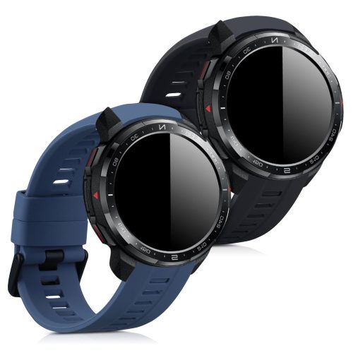 Sada 2 řemínků pro Honor Watch GS Pro, silikon, černá / modrá, 53585.02