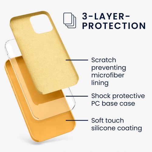 Pouzdro pro iPhone 12 Pro Max, silikonové, žluté, 52644.217