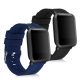 Sada 2 popruhů pro Xiaomi Amazfit Bip / Amazfit Bip Lite, kwmobile, silikon, modrá / černá, 54776.01