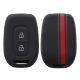 Pouzdro na klíče od auta pro Dacia / Renault - 2 tlačítka - Keyless Go, kwmobile, silikon, černá / červená, 54813.01