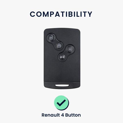 Kryt na klíče od auta pro Renault - 4 tlačítka - Keyless Go, kwmobile, silikon, černá / bílá, 54808.02