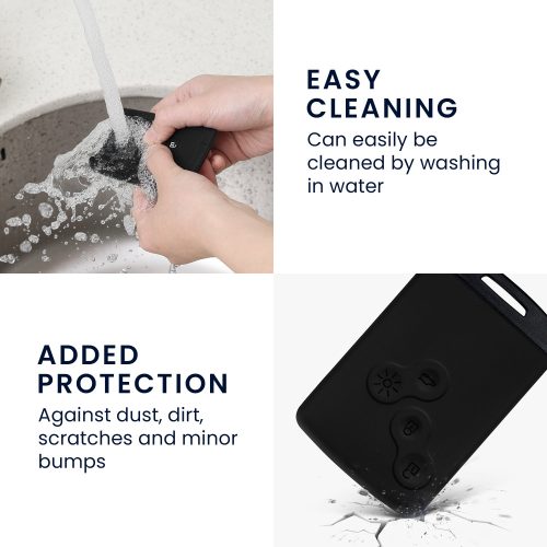 Kryt na klíče od auta pro Renault - 4 tlačítka - Keyless Go, kwmobile, silikon, černá / bílá, 54808.02