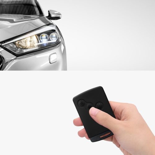 Kryt na klíče od auta pro Renault - 4 tlačítka - Keyless Go, kwmobile, silikon, černá / bílá, 54808.02