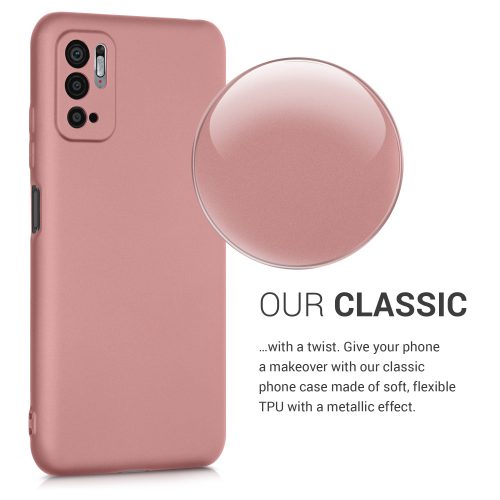 Pouzdro pro Xiaomi Redmi Note 10 5G, silikon, růžové zlato, 54949.31