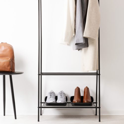 Set 6 tavi pentru incaltaminte Navaris, 32.7 x 23.6 x 6 cm, negre, negru, plastic