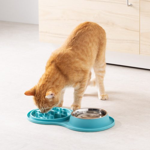 Navaris podložka pro pomalé krmení a vestavěná miska na vodu, 38 x 20 cm, zelená, 55134.37