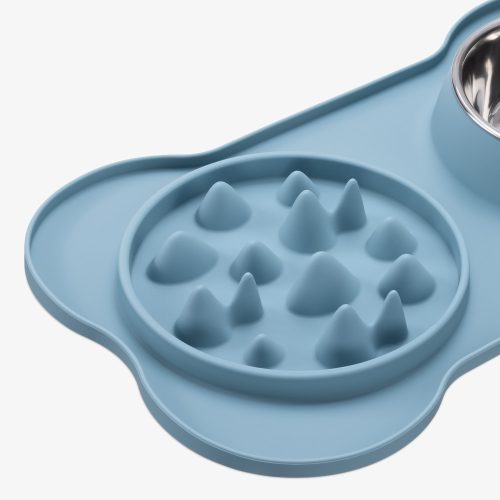 Navaris podložka pro pomalé krmení a vestavěná miska na vodu, 42 x 25 cm, modrá, 55133.17