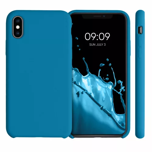 Pouzdro pro iPhone X / iPhone XS, silikonové, modré, 46313.224