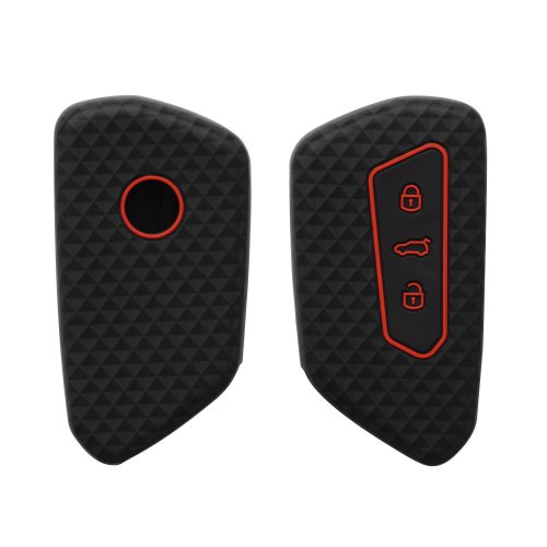 Krytka na klíče od auta pro VW / Škoda / Seat - 3 tlačítka, kwmobile, silikonová, černá, 55583.01