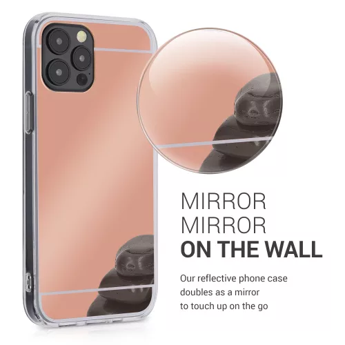 Pouzdro pro iPhone 12 / iPhone 12 Pro, silikon, růžové zlato, 55688.41