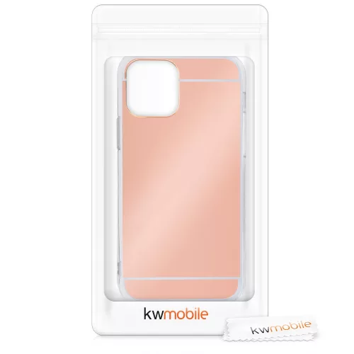 Pouzdro pro iPhone 12 / iPhone 12 Pro, silikon, růžové zlato, 55688.41