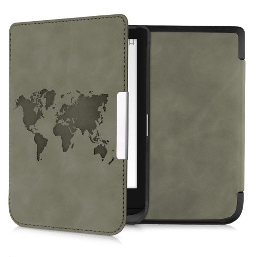 Obal pro PocketBook Touch Lux 5 / Touch Lux 4 / Touch HD 3, ekologická kůže, šedý, kwmobile, 50228.07