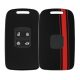 Kryt na klíče od auta pro Renault / Dacia - 4 tlačítka - Keyless Go, kwmobile, plast, černá / červená, 54805.02