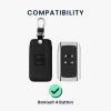Pouzdro na klíče od auta pro Renault / Dacia - 4 tlačítka - Keyless Go, kwmobile, Ekologická kůže, Černá / Bílá, 44637.44