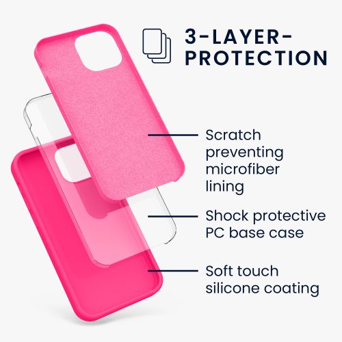 Pouzdro pro iPhone 13 Mini, silikonové, růžové, 55877.77