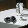 Sada 2 náušníků pro sluchátka Apple AirPods Max, Kwmobile, šedá, ekologická kůže, 55895.19