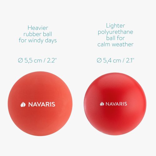 Sada 2 plážových raket se 2 míčky Navaris Frescobol, červená, 50261.09.02