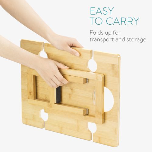 Přenosný piknikový stůl Navaris, 43x32x23 cm, 4 držáky na nápoje, skládací, 56161.01