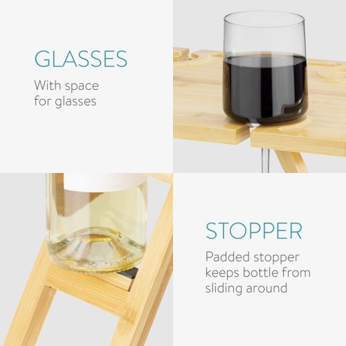 Přenosný piknikový stůl Navaris, 43x32x23 cm, 4 držáky na nápoje, skládací, 56161.01