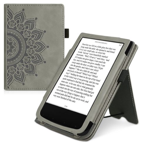 Obal pro PocketBook Touch Lux 5 / Touch Lux 4 / Touch HD 3, ekologická kůže, šedý, kwmobile, 54817.06