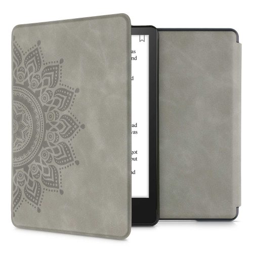 Pouzdro pro Kindle Paperwhite 11, ekologická kůže, šedá, kwmobile, 56257.06