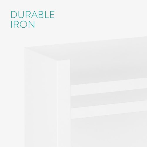 Suport reviste pe perete Navaris, 30x27x11 cm, capacitate 10 kg, alb, metal