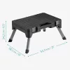 Scaun depozitare unelte Navaris, 53.3x38.1x24.3 cm, pliabil cu maner, capacitate 150 kg, negru, plastic