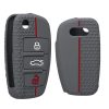 Krytka na klíče od auta pro Audi - 3 tlačítka, kwmobile, silikonová, šedá, 53134.12