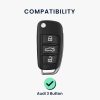 Krytka na klíče od auta pro Audi - 3 tlačítka, kwmobile, silikonová, šedá, 53134.12